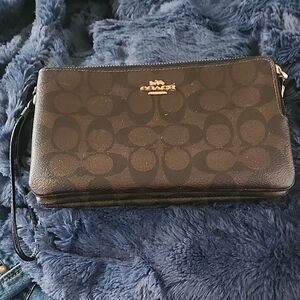 Coach Black Signature Wristlet
